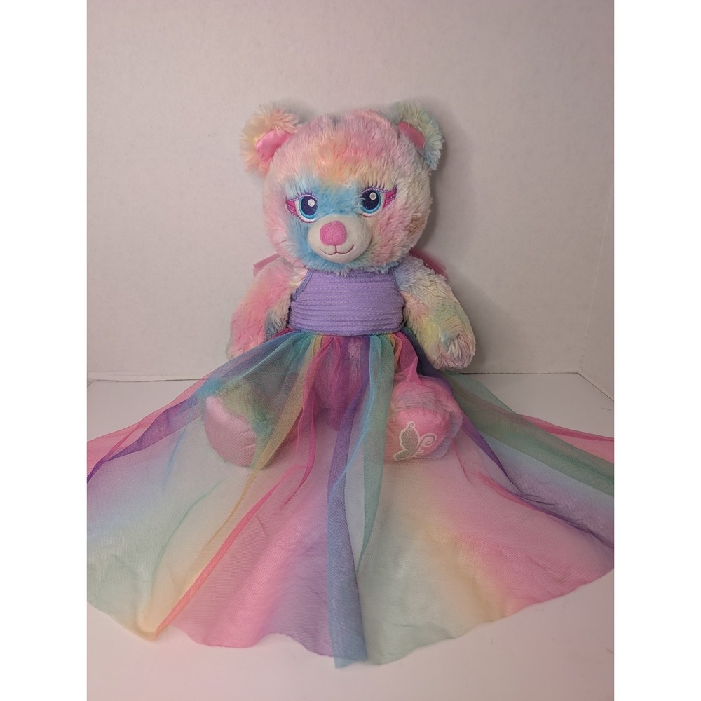 Build A Bear Beary Fairy Friend Pastel Bear Plush Stuffed Animal Tie‎ Dye Dress